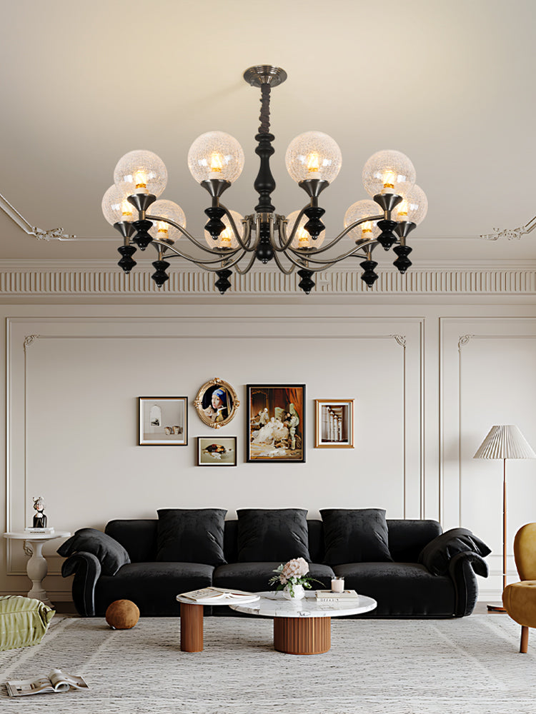 American retro solid wood medieval style living room chandelier