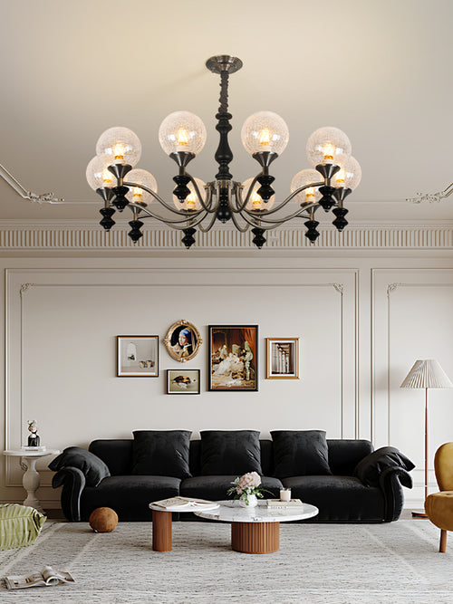 American retro solid wood medieval style living room chandelier