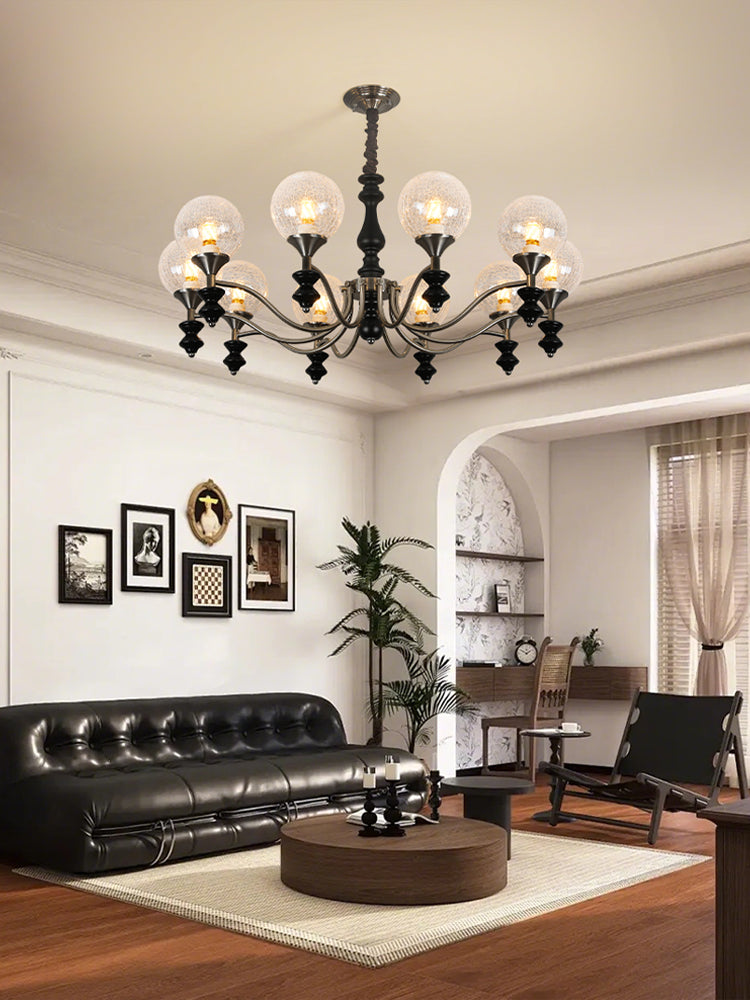 American retro solid wood medieval style living room chandelier