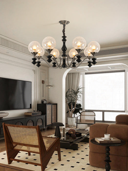 American retro solid wood medieval style living room chandelier